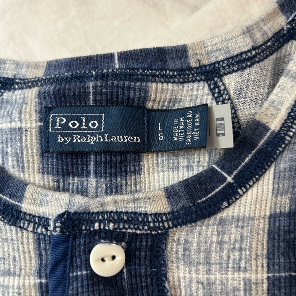 POLO Ralph Lauren Buffalo Plaid Cotton Henley‎ Dress L - Picture 8 of 13